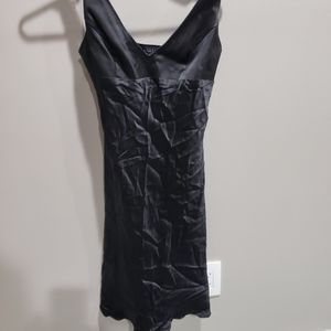 Black satin dress